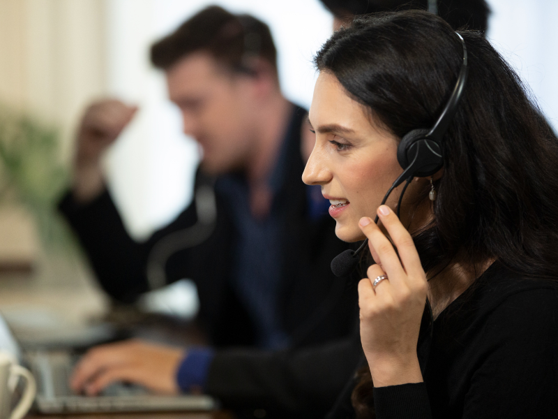 call center agent during a call