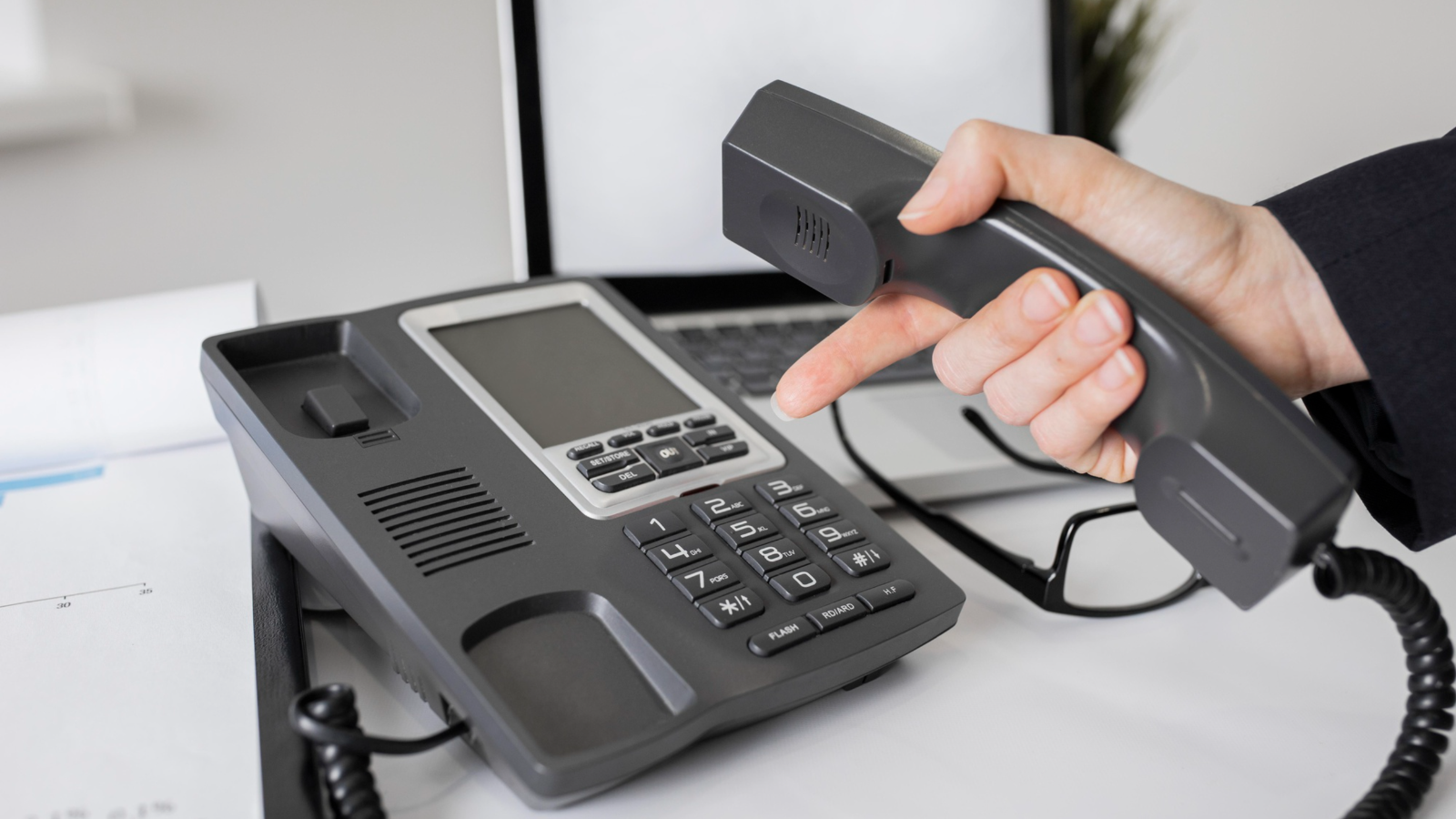 A VoIP device that upgrades the business phone system for a company